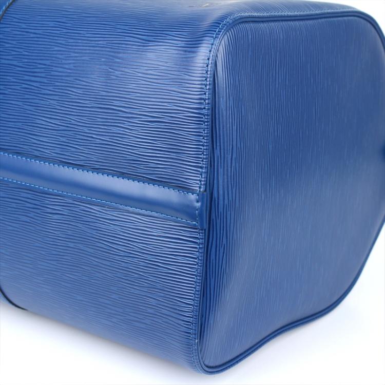 Pre Owned Louis Vuitton Toledo Blue Epi Leather Keepall 50 Bag
