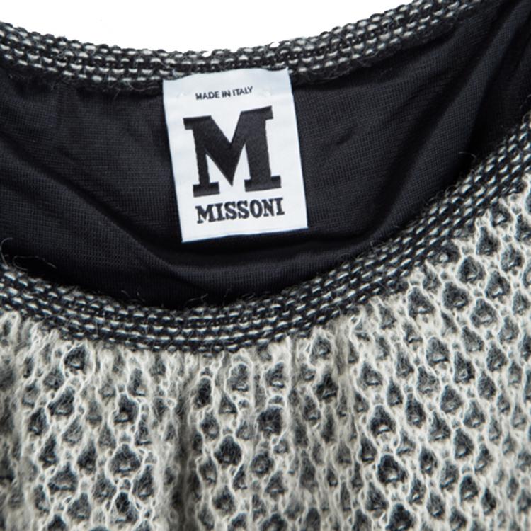 مملوكة مسبقًا M Missoni Mulitcolor Chunky Textured Knit Sleeveless Sweater Tunic L