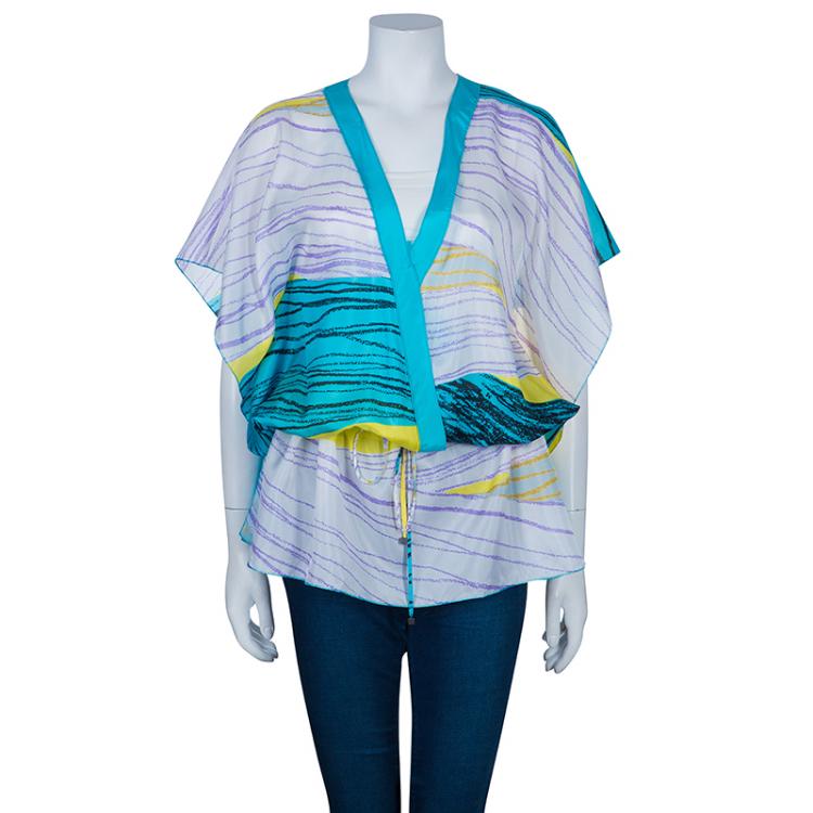 Pre Owned M Missoni Multicolor Printed Kaftan Top L