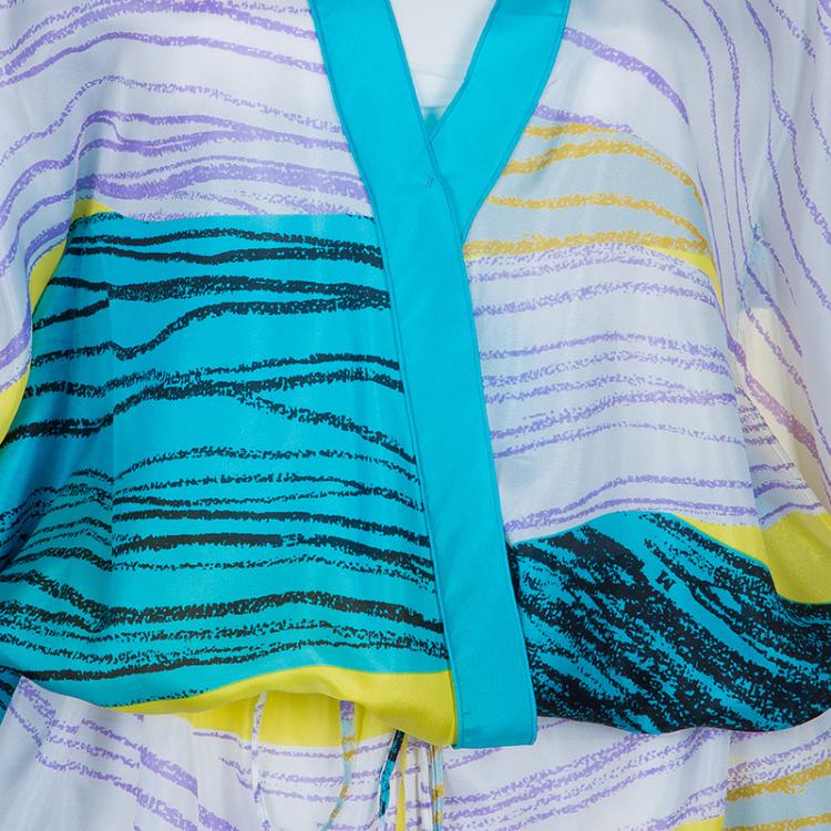 Pre Owned M Missoni Multicolor Printed Kaftan Top L