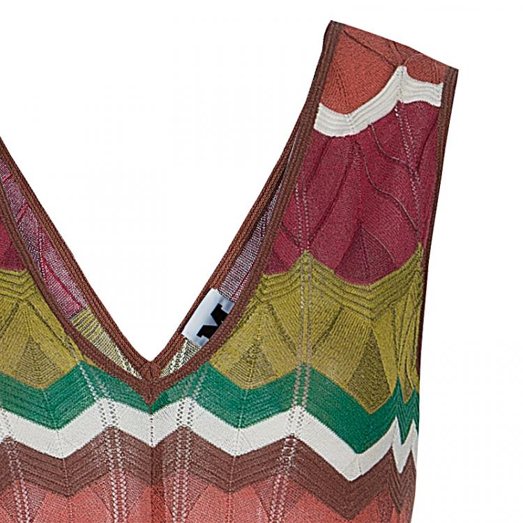 Pre Owned M Missoni Multicolor Zig Zag Jumpsuit S
