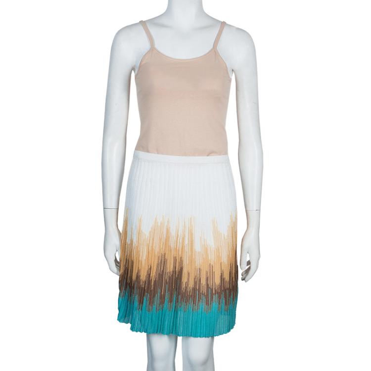 Pre Owned M Missoni Multicolor Rib Knit Skirt M