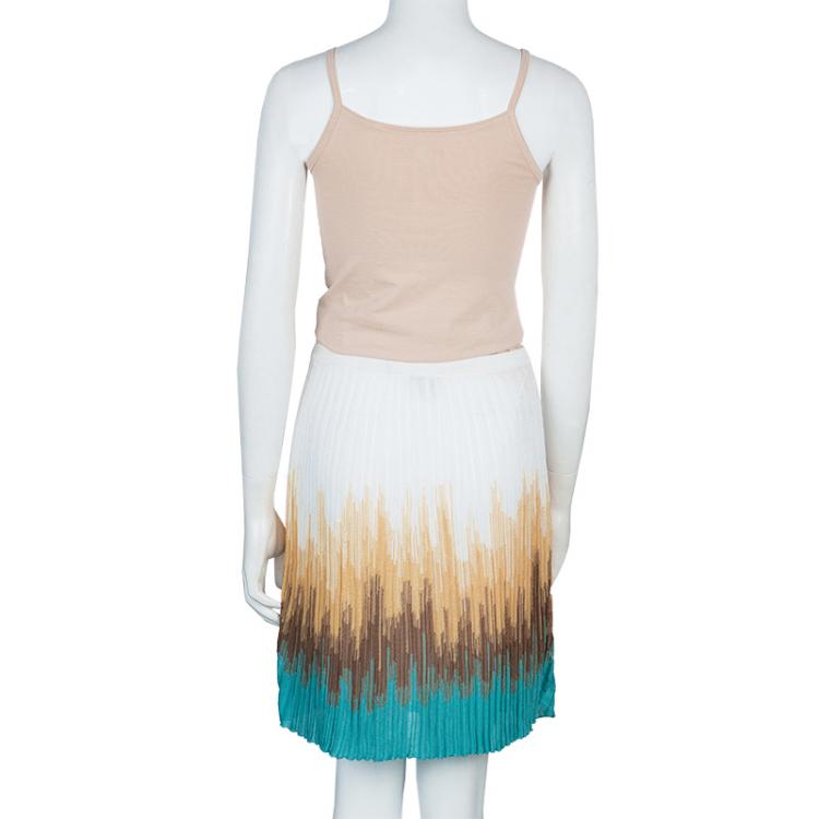 Pre Owned M Missoni Multicolor Rib Knit Skirt M