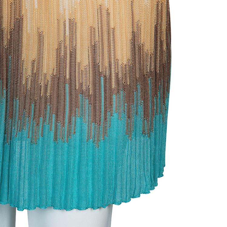 Pre Owned M Missoni Multicolor Rib Knit Skirt M