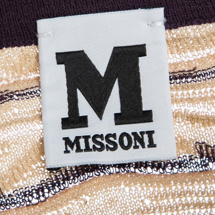 Pre Owned M Missoni Multicolor Textured Wave Pattern Long Sleeve Top L