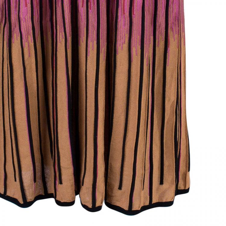 Pre Owned M Missoni Ombre Ribbed Knit Maxi Dress M