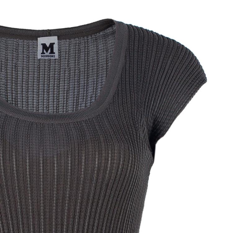 Pre Owned M Missoni Knit Multicolor Ruched Dress S