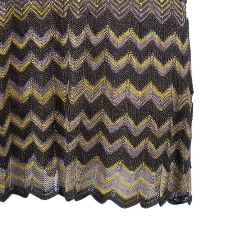 Pre Owned M Missoni Knit Multicolor Ruched Dress S