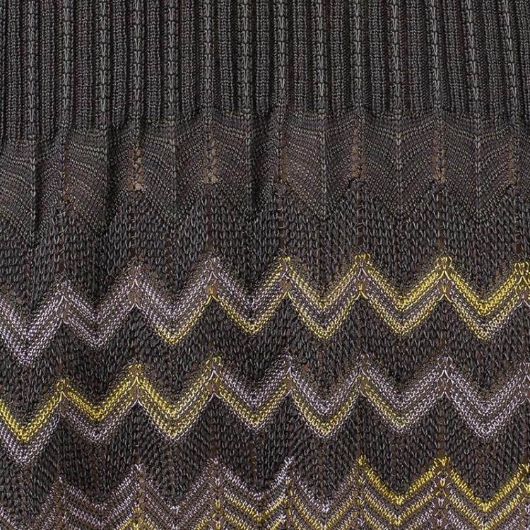 Pre Owned M Missoni Knit Multicolor Ruched Dress S