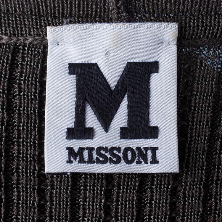 Pre Owned M Missoni Knit Multicolor Ruched Dress S