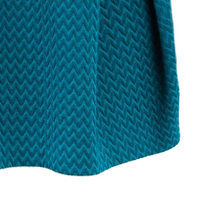 Pre Owned M Missoni Blue Chiffon Textured Belted Dress M