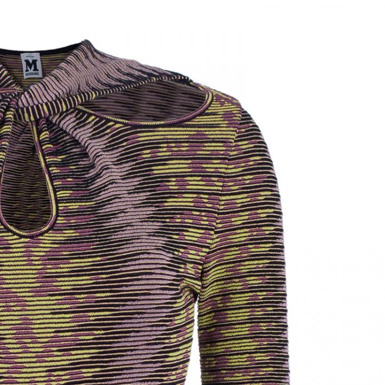 Pre Owned M Missoni Multicolor Knot Detail Dress M