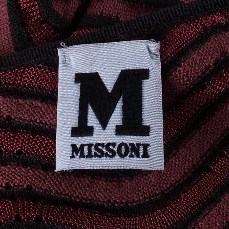 Pre Owned M Missoni Red Wave Knit Dress L