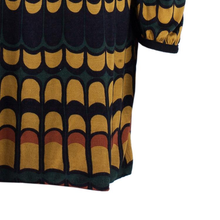 مملوكة مسبقًا M Missoni Multicolor Patterned Long Sleeve Knit Dress S