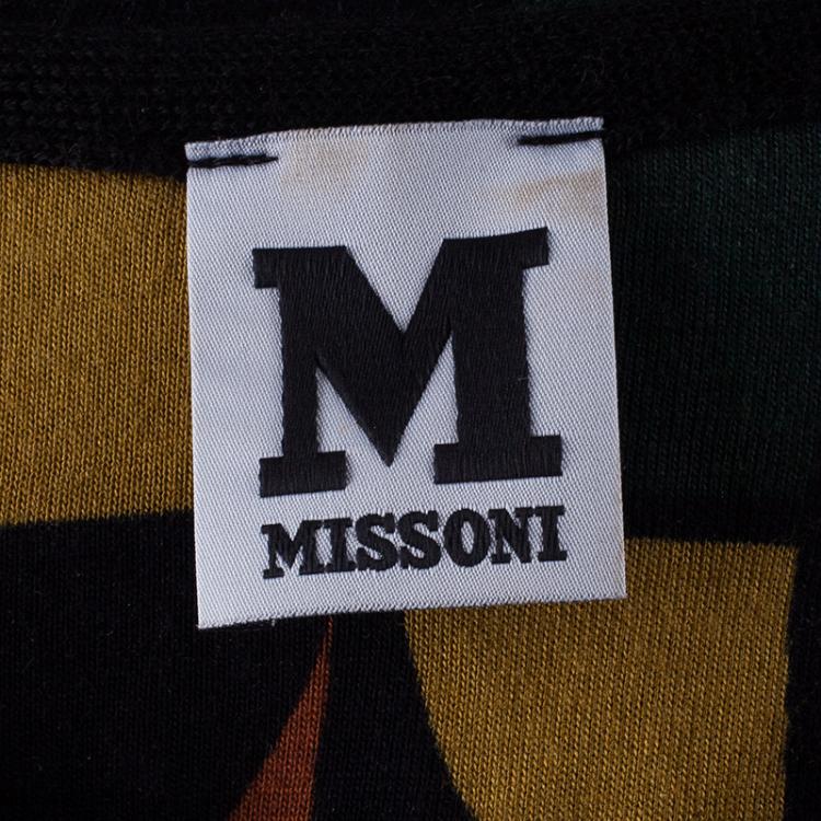 مملوكة مسبقًا M Missoni Multicolor Patterned Long Sleeve Knit Dress S