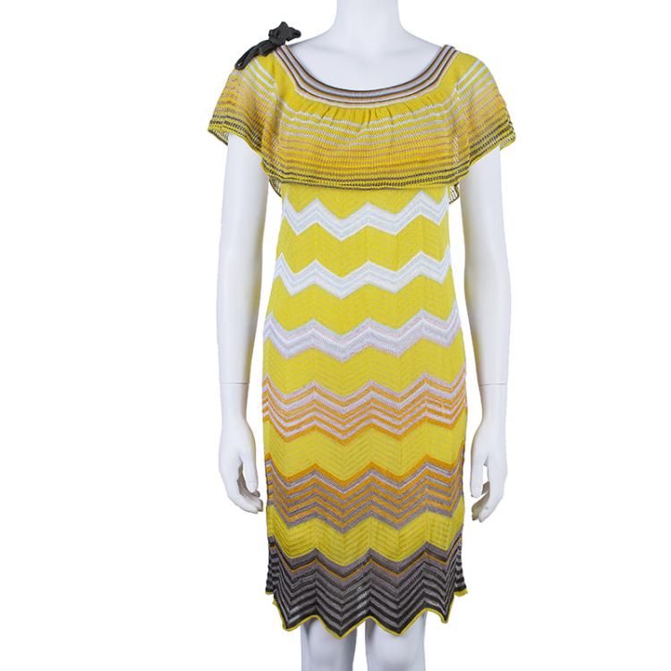 M missoni flouncy discount knit dress yellow