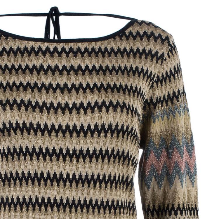 Pre Owned M Missoni Backless Zig-Zag Dress L