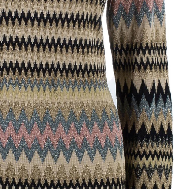 Pre Owned M Missoni Backless Zig-Zag Dress L