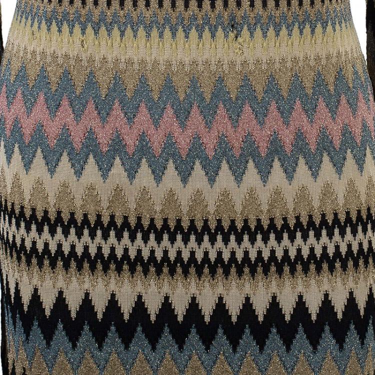 Pre Owned M Missoni Backless Zig-Zag Dress L