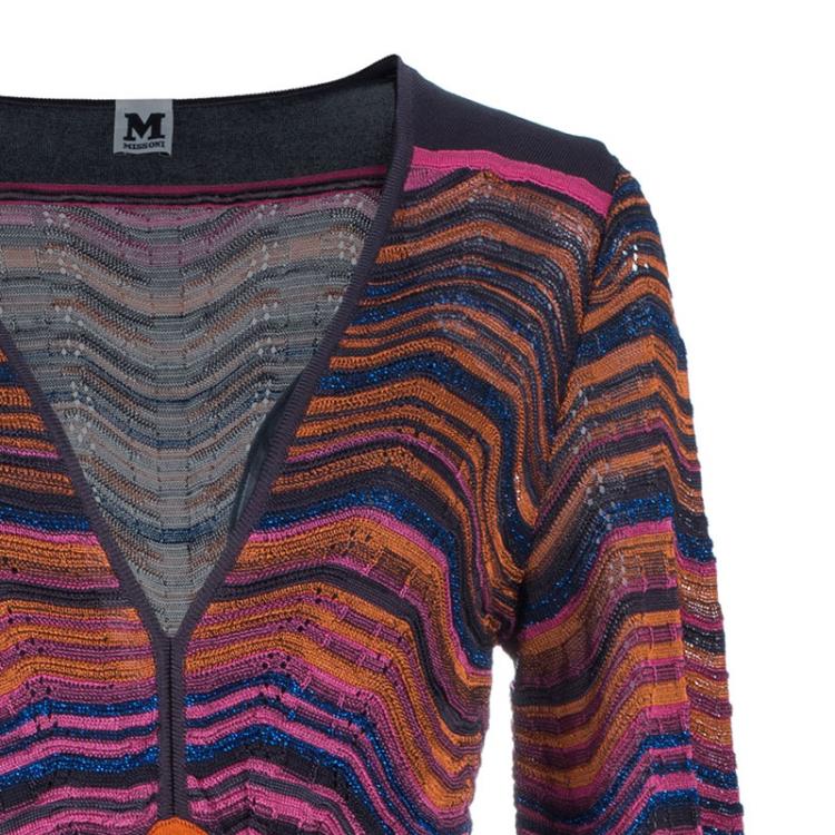 مملوكة مسبقًا M Missoni Multicolor Wave Knit Short Dress L