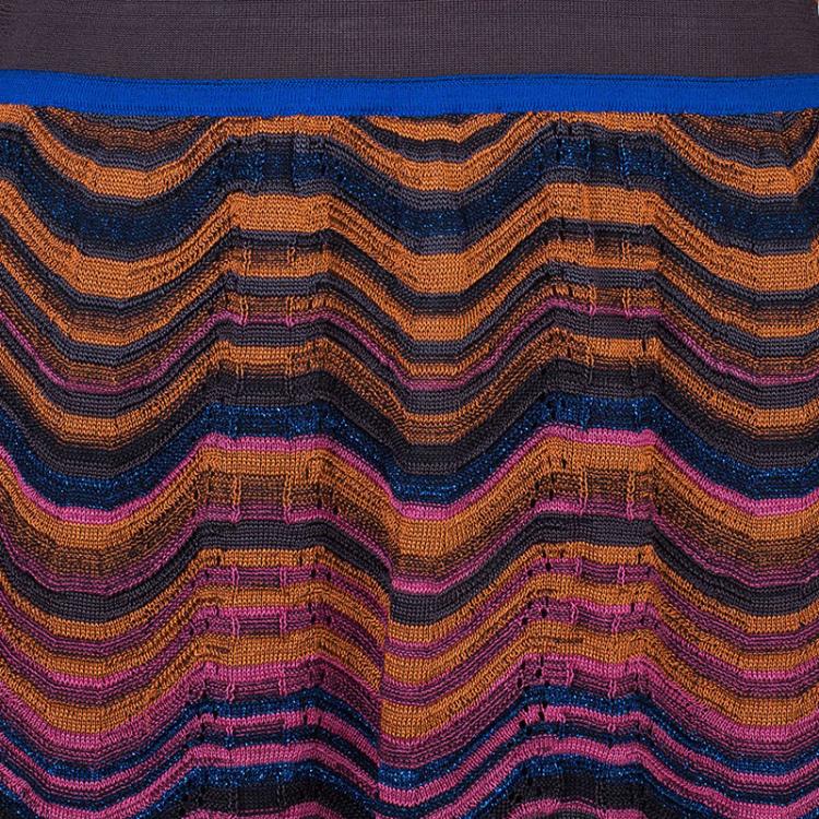 مملوكة مسبقًا M Missoni Multicolor Wave Knit Short Dress L