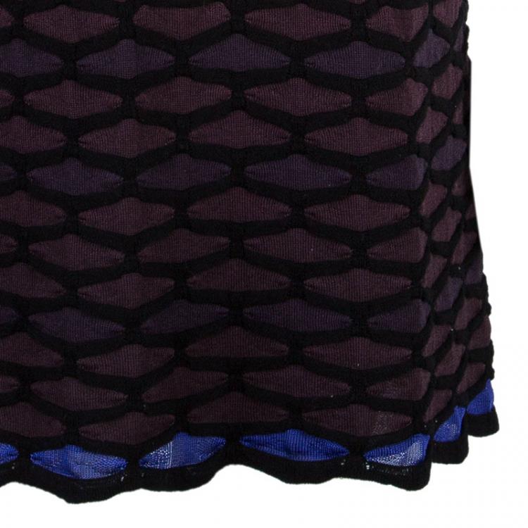 Pre Owned M Missoni Multicolor Geometric Knit Dress XL
