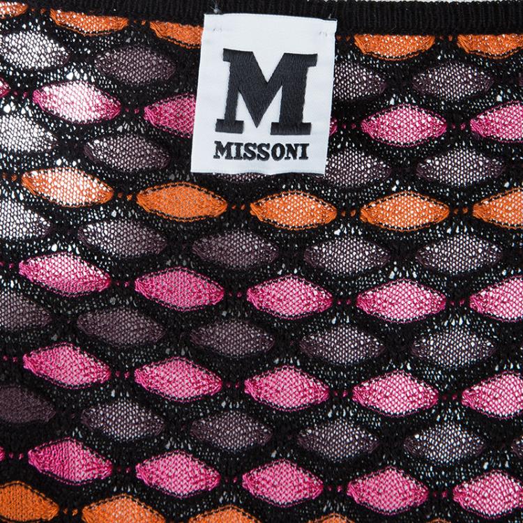 Pre Owned M Missoni Multicolor Geometric Knit Dress XL