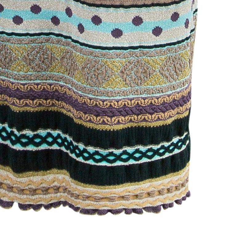Pre Owned M Missoni Multicolor Crochet Knit Maxi Dress S