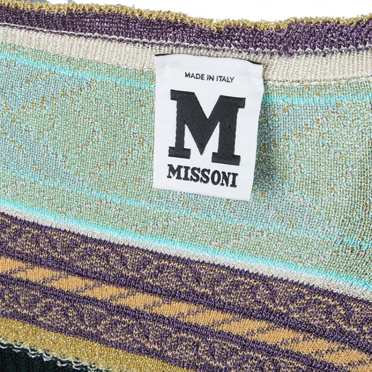 Pre Owned M Missoni Multicolor Crochet Knit Maxi Dress S