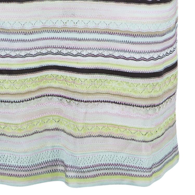 Pre Owned M Missoni Multicolor Striped Knit Dress M
