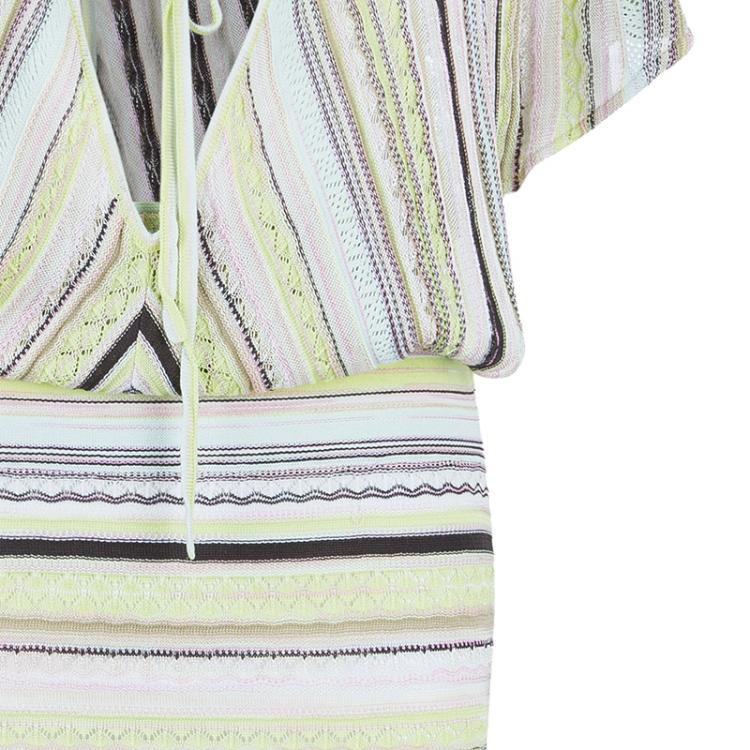 Pre Owned M Missoni Multicolor Striped Knit Dress M