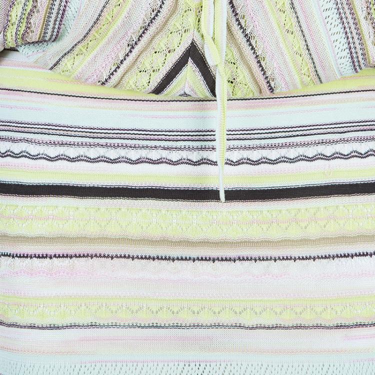 Pre Owned M Missoni Multicolor Striped Knit Dress M