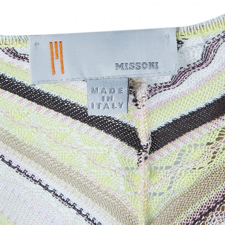 Pre Owned M Missoni Multicolor Striped Knit Dress M
