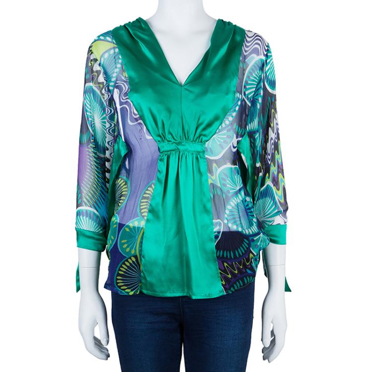 Pre Owned M Missoni Multicolor Contrast Panel Top M