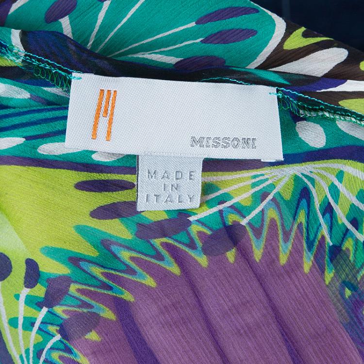 Pre Owned M Missoni Multicolor Contrast Panel Top M
