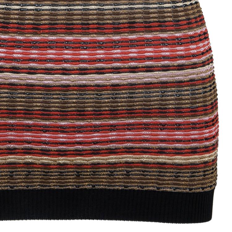 Pre Owned M Missoni Red Multicolor Sleeveless Top M