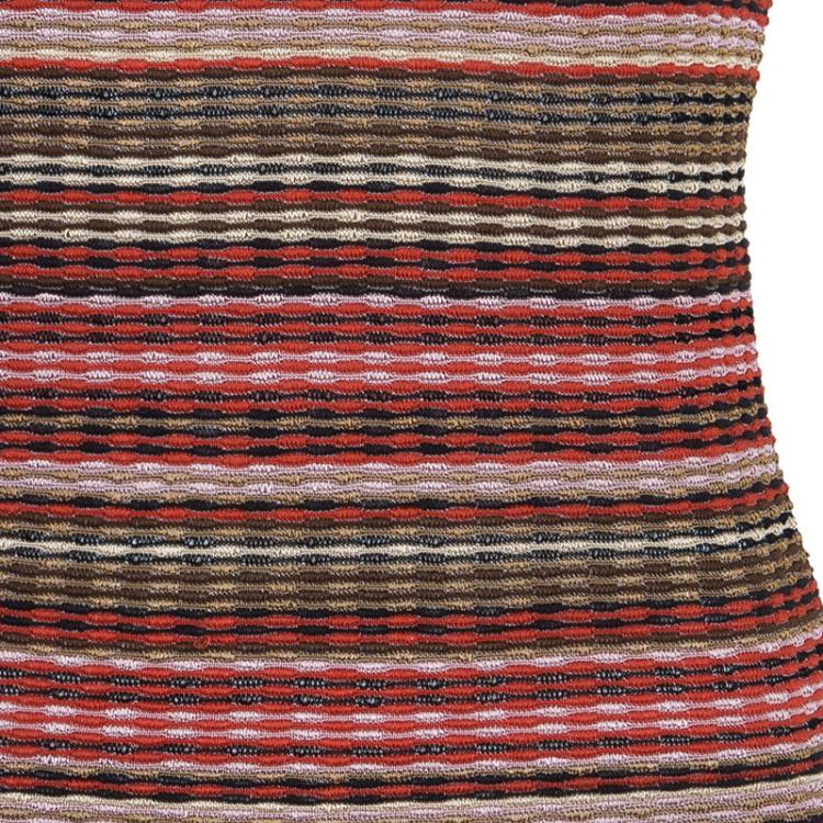 Pre Owned M Missoni Red Multicolor Sleeveless Top M