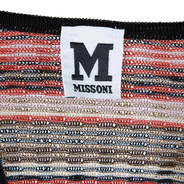 Pre Owned M Missoni Red Multicolor Sleeveless Top M