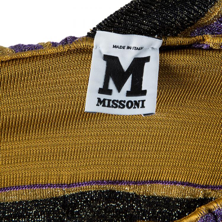 Pre Owned M Missoni Metallic Wave Knit Maxi Dress S