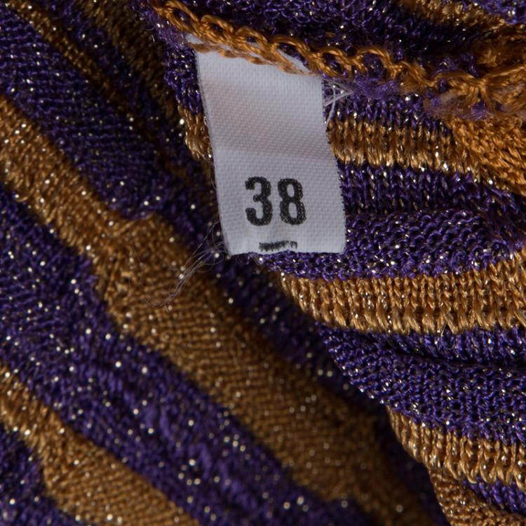 Pre Owned M Missoni Metallic Wave Knit Maxi Dress S