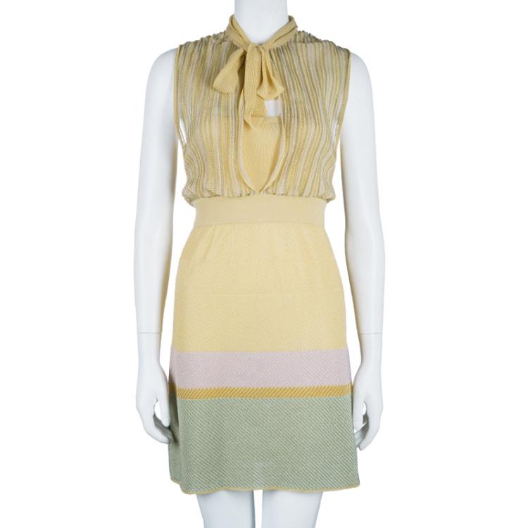 Pre Owned M Missoni Pastel Knit Sleeveless Dress S