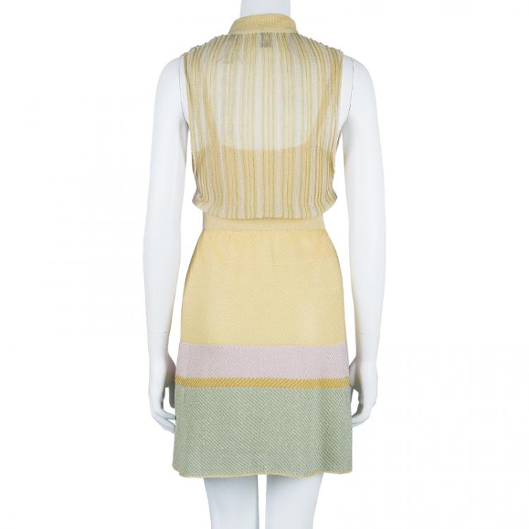Pre Owned M Missoni Pastel Knit Sleeveless Dress S