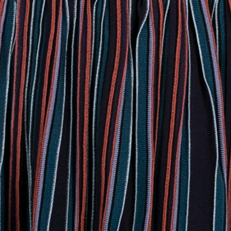 Pre Owned M Missoni Criss-Cross Short Sleeve Pleated Multicolor Dress M