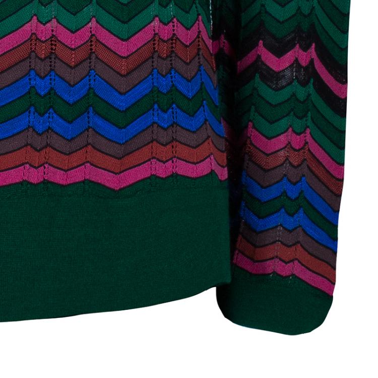 مملوكة مسبقًا M Missoni Multicolor Knit Zig-Zag Jumper M