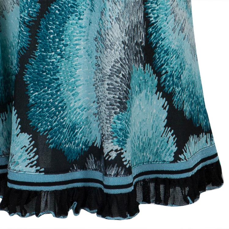 Pre Owned M Missoni Blue Print Sleeveless Dress S