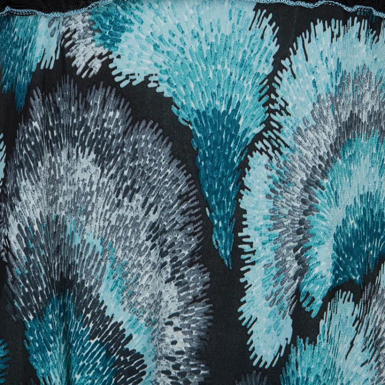 Pre Owned M Missoni Blue Print Sleeveless Dress S