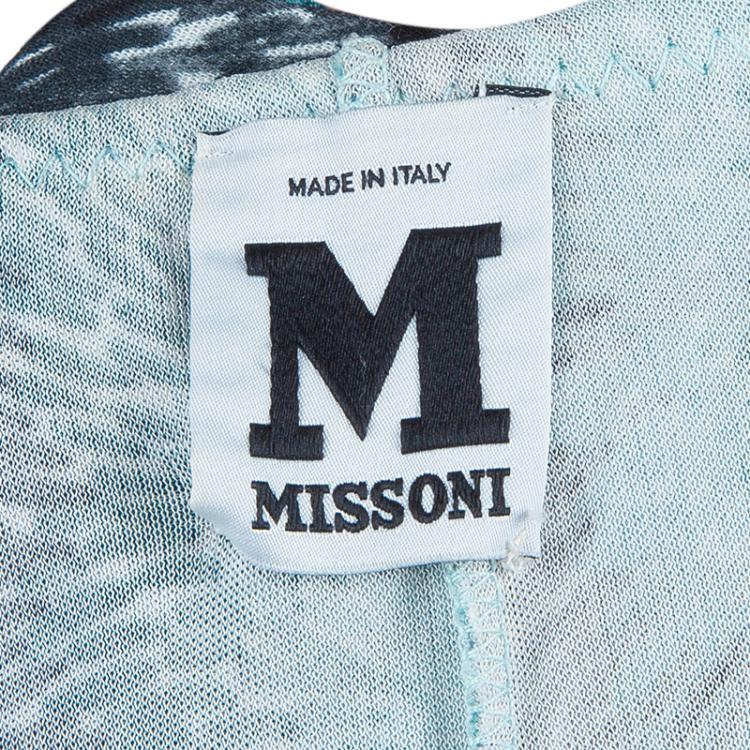 Pre Owned M Missoni Blue Print Sleeveless Dress S