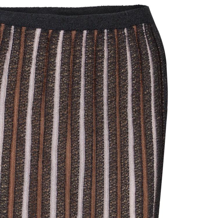 Pre Owned M Missoni Striped Textured Maxi Skirt S