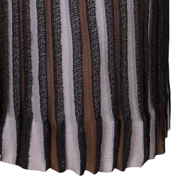 Pre Owned M Missoni Striped Textured Maxi Skirt S