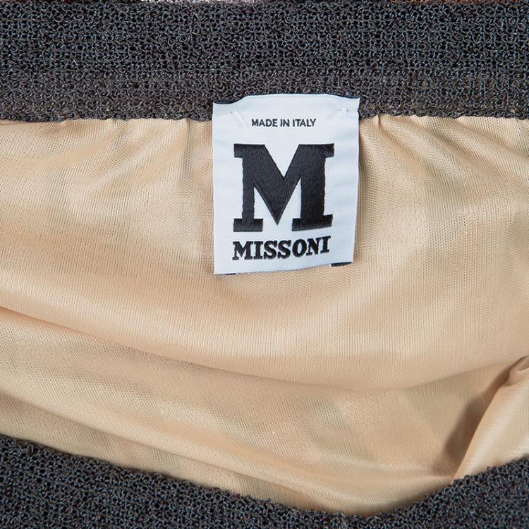 Pre Owned M Missoni Striped Textured Maxi Skirt S